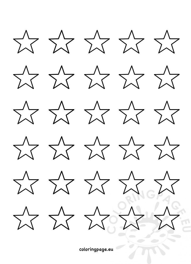 Printable small stars template coloring page