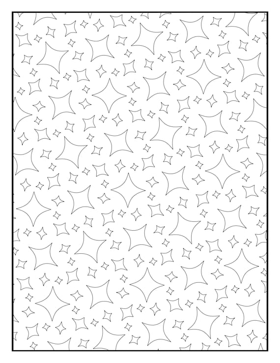 Coloring page stars geometric printable