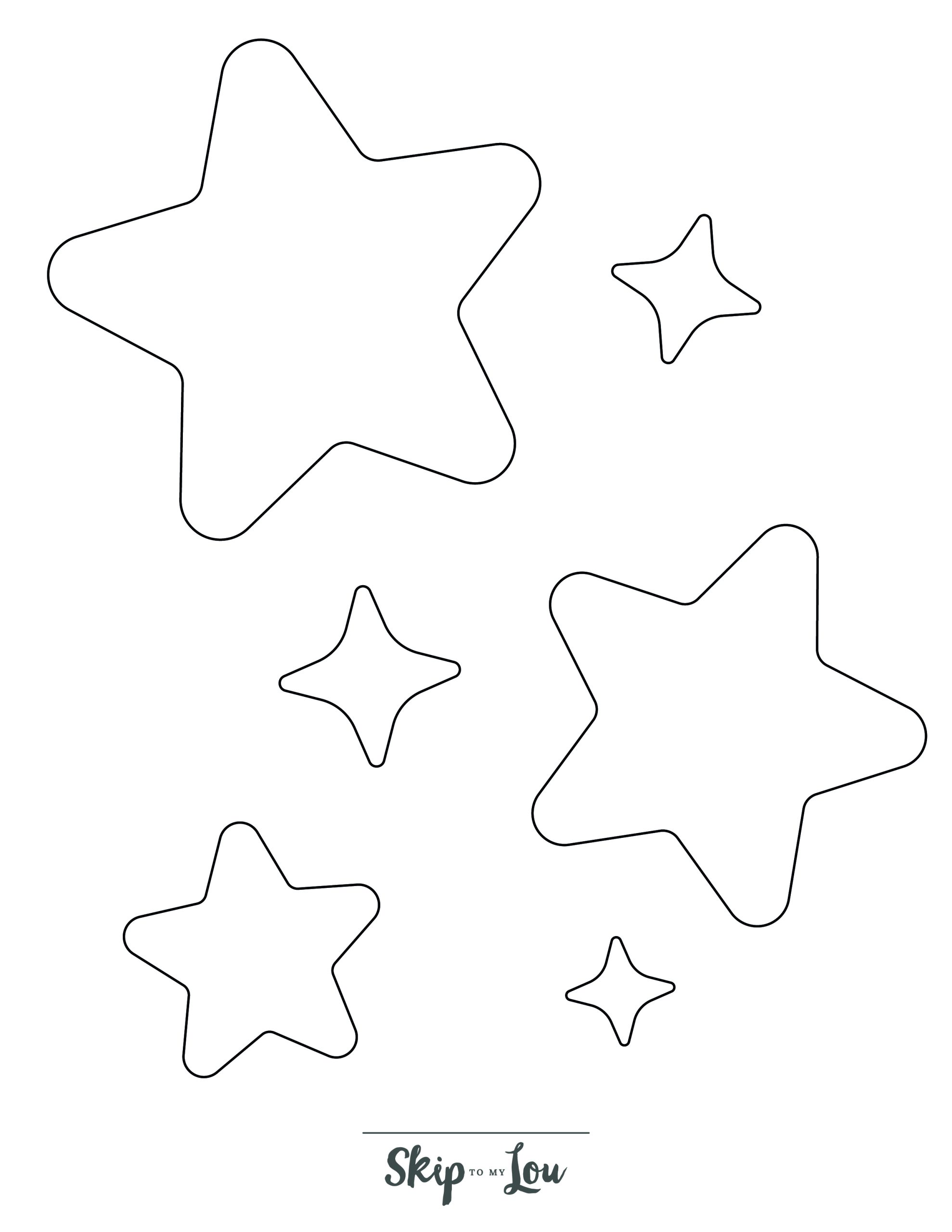 Free printable star coloring pages