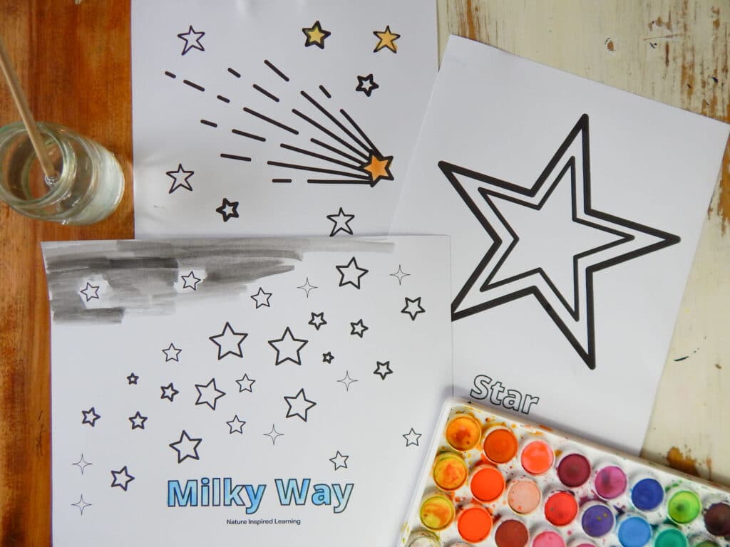 Printable star coloring pages for kids