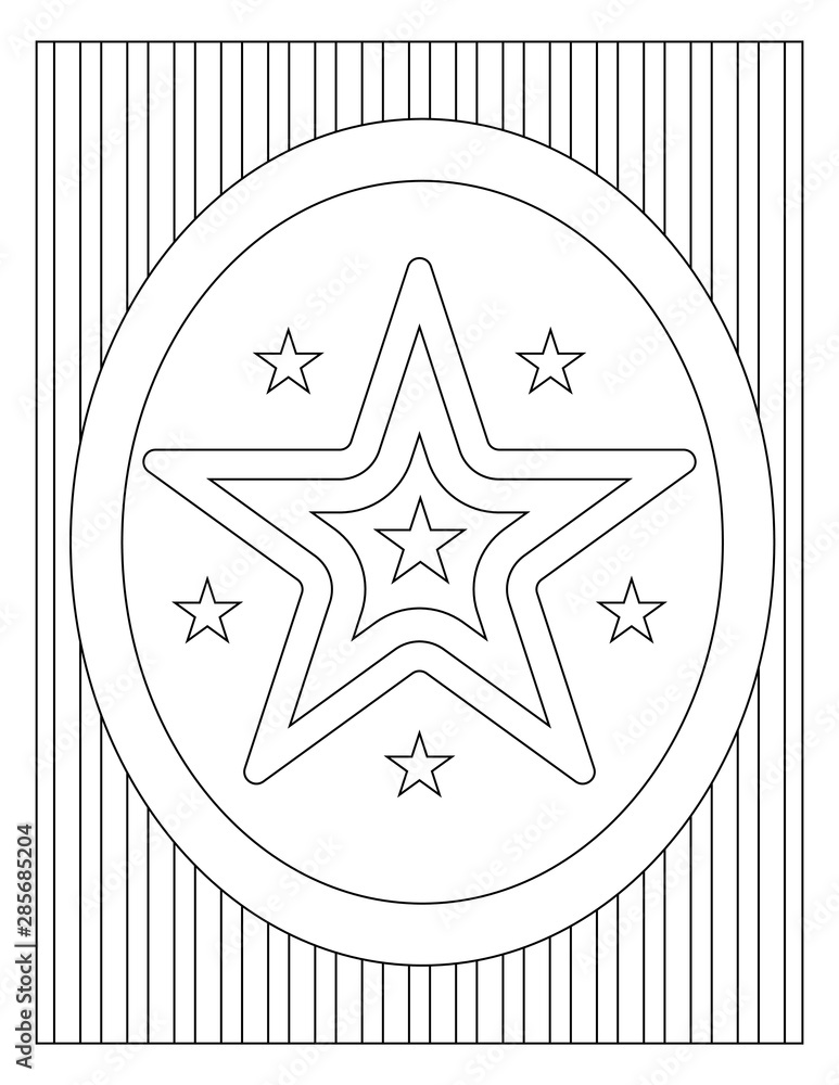 American patriotic coloring page big and small five