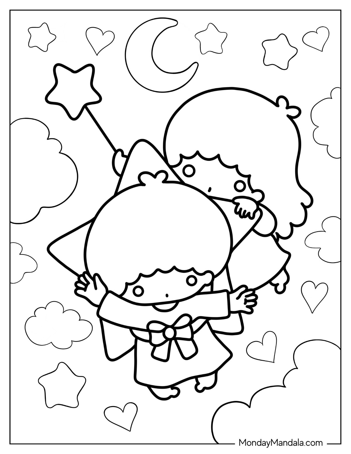 Sanrio coloring pages free pdf printables