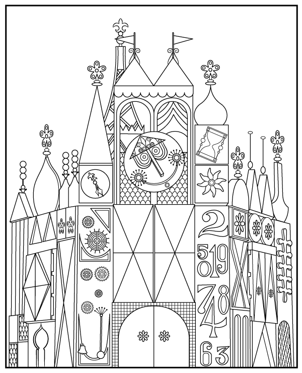 Disneyland building coloring page to print