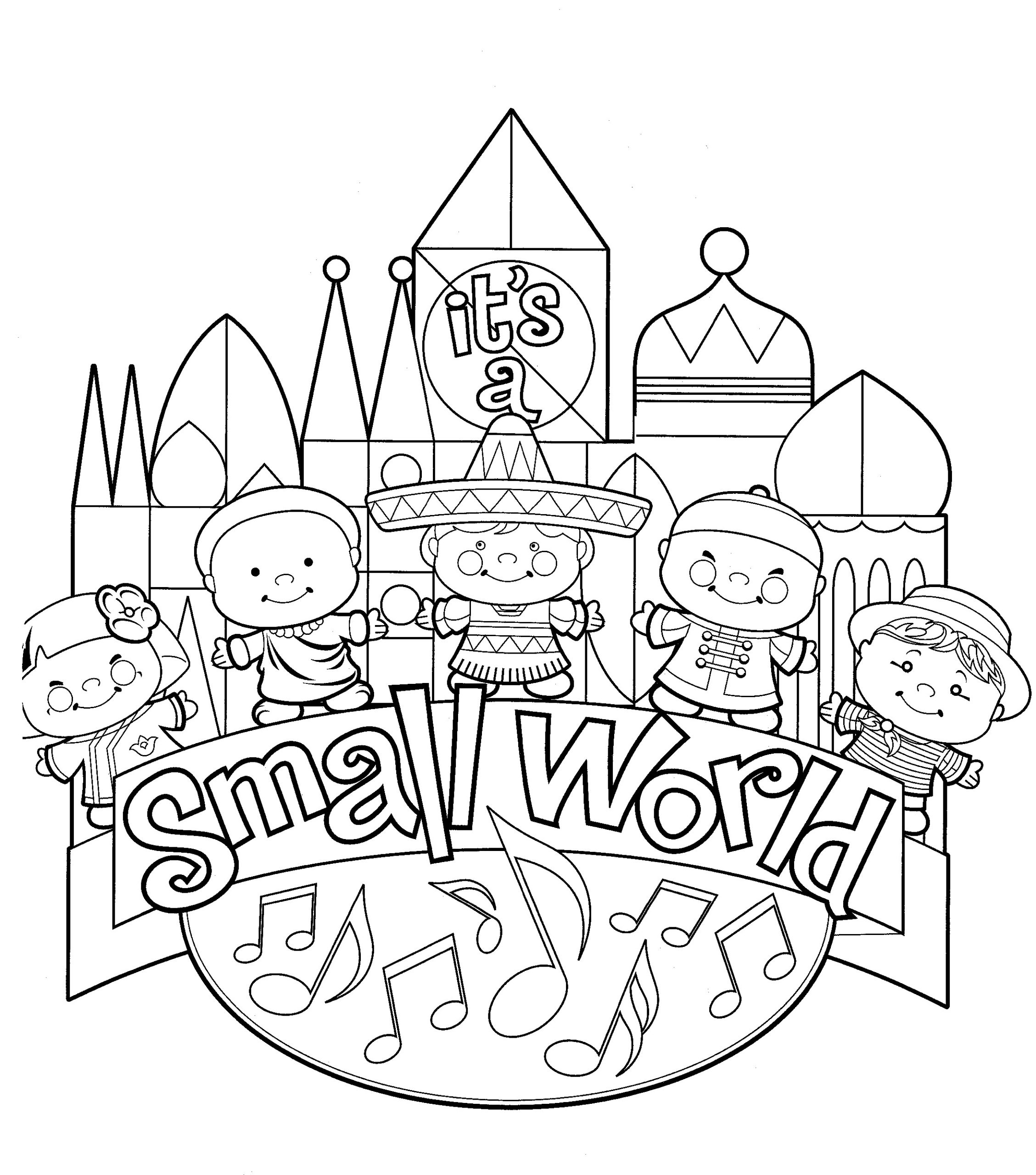 Disney coloring pages â small world â the disney nerds podcast