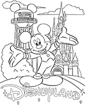 Disneyland building coloring page to print