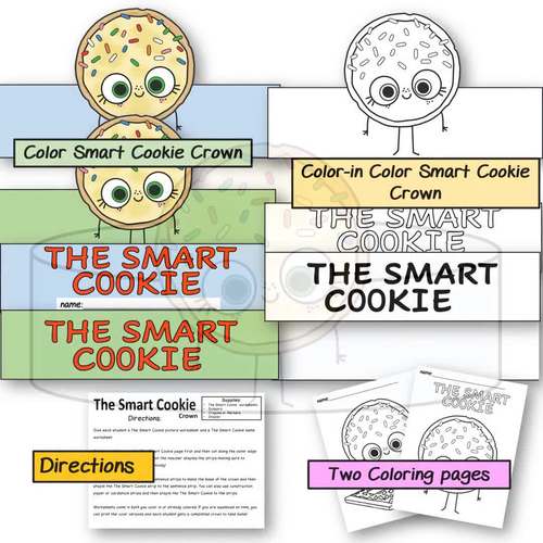 The smart cookie activity crown first day of school activity tpt