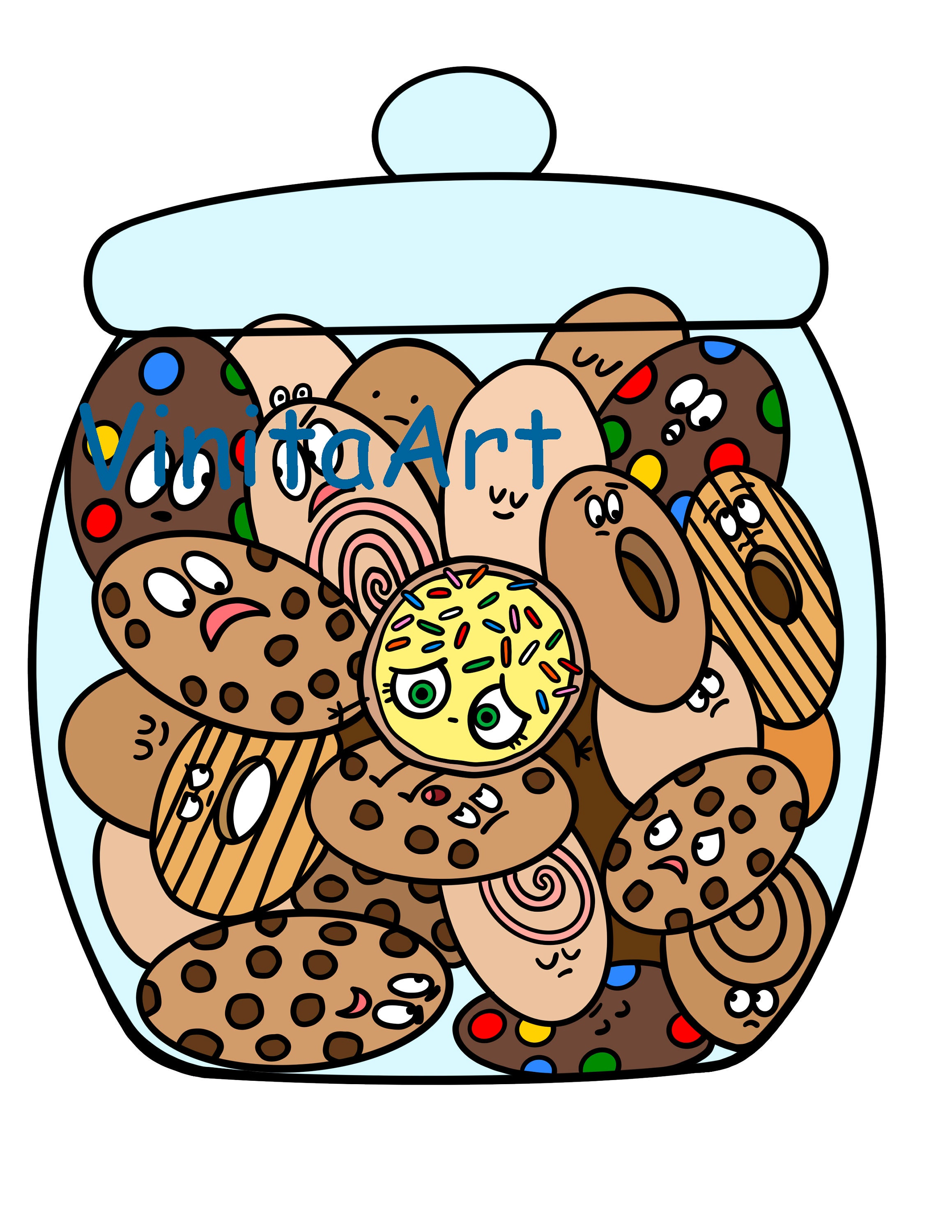 The smart cookie storybook clipart digital download printable coloring pages