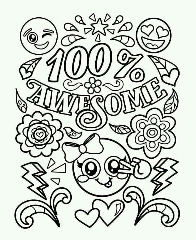 Smart cookie emojis coloring page