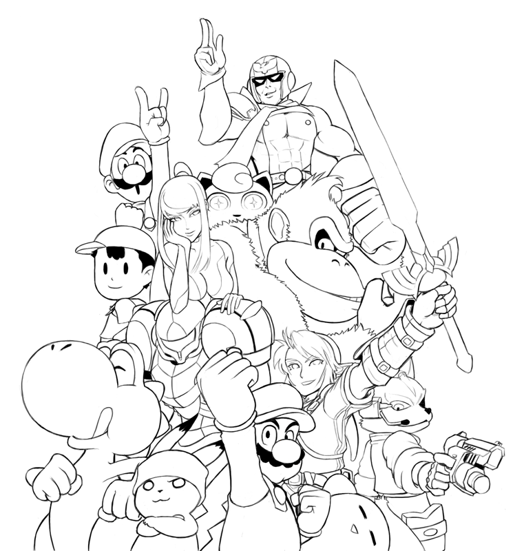 Super smash bros coloring pages sketch coloring page coloring pages smash bros super coloring pages