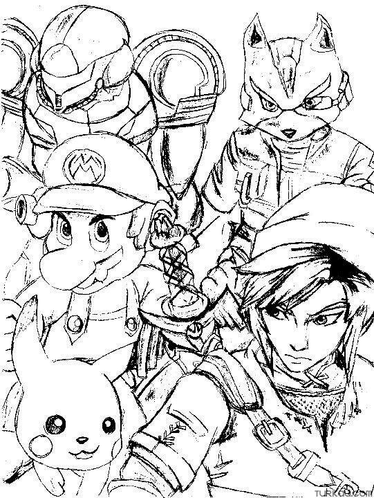 Super smash bros coloring page