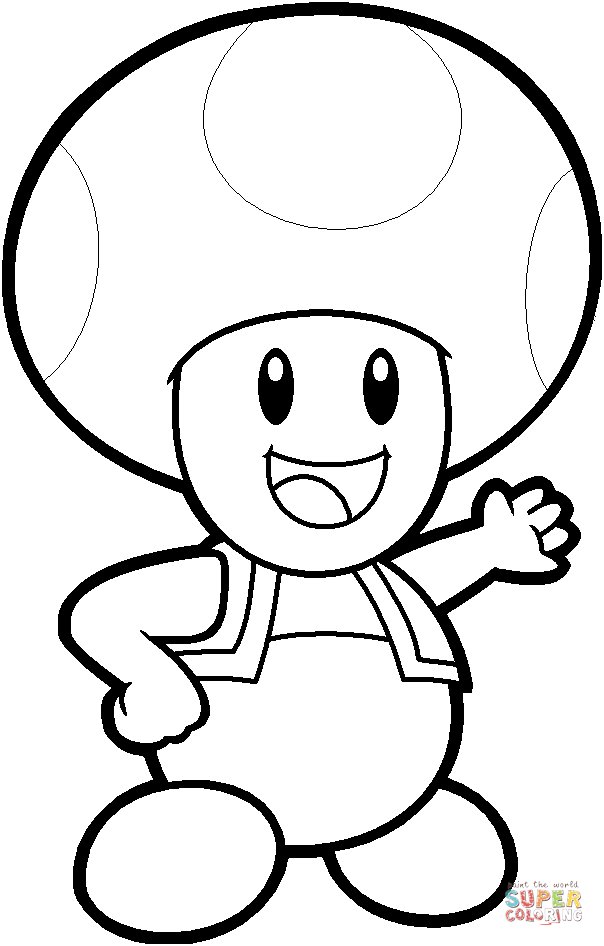 Toad from mario bros coloring page free printable coloring pages