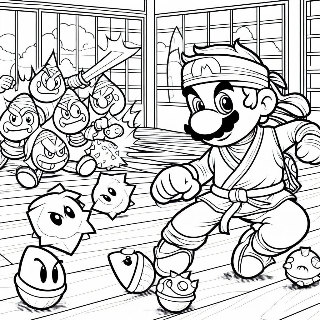 Free printable mario coloring pages