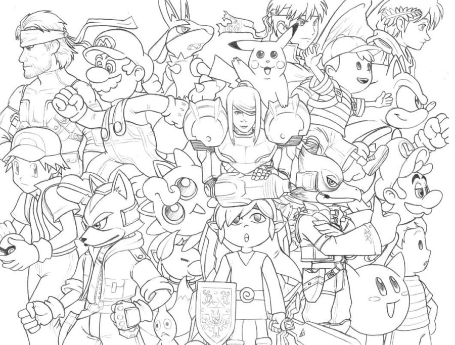 Super smash brothers coloring pages