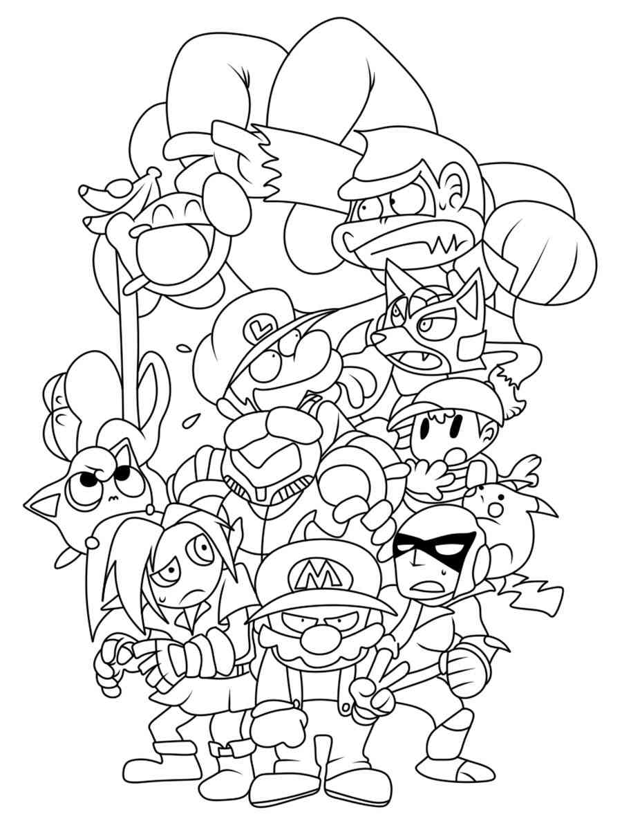 Super smash brothers coloring pages