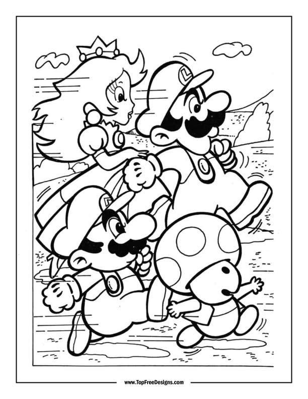 Super mario coloring page