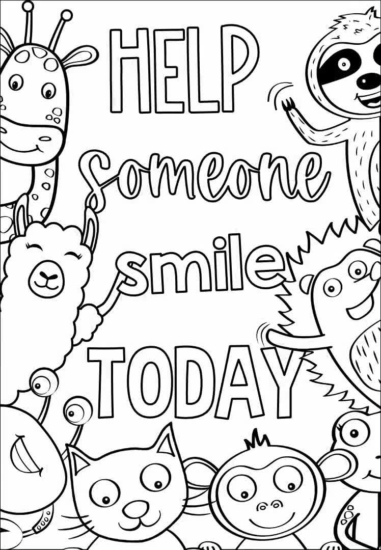 World smile day printable coloring pages instant download pack kids activity classroom fun digital coloring book pdf format