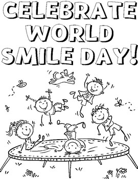 World smile day printable coloring pages by henrycreated tpt