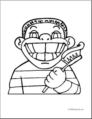 Clip art toothy smile coloring page i