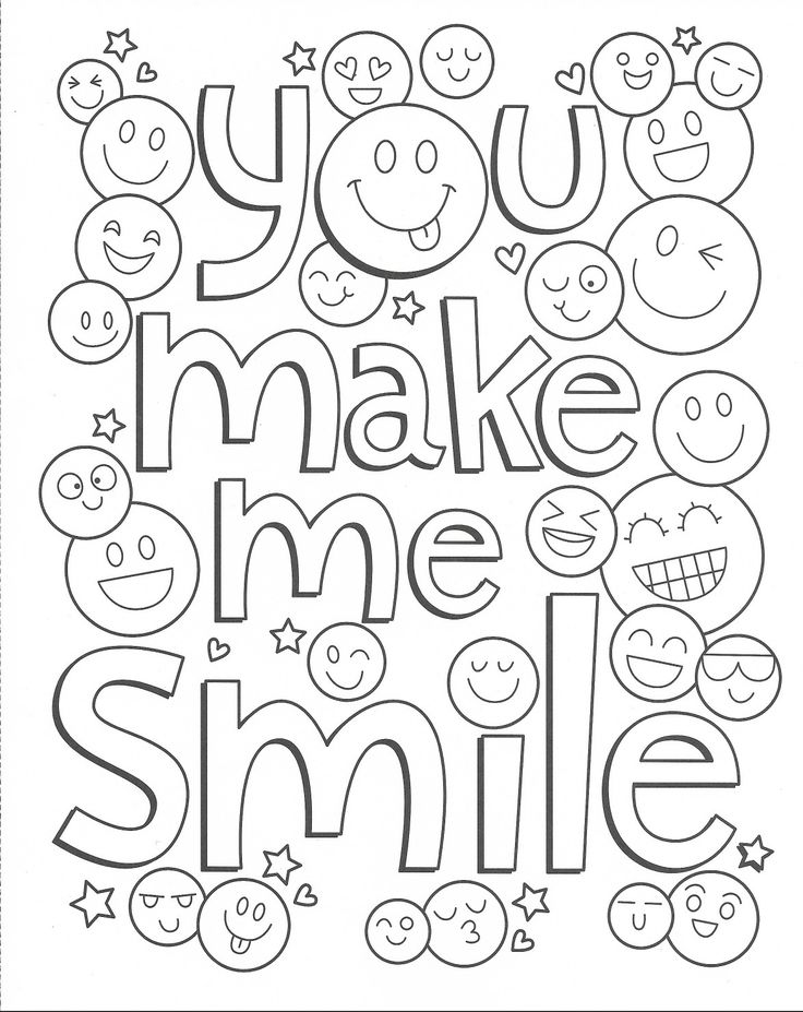 Girlie coloring you make me smile quote coloring pages coloring pages inspirational emoji coloring pages