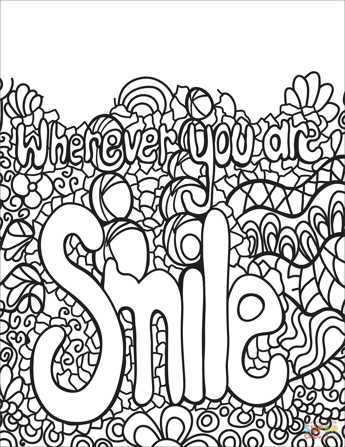 Wherever you are smile coloring page free printable coloring pages