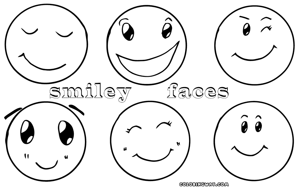 Smiley face coloring pages printable for free download