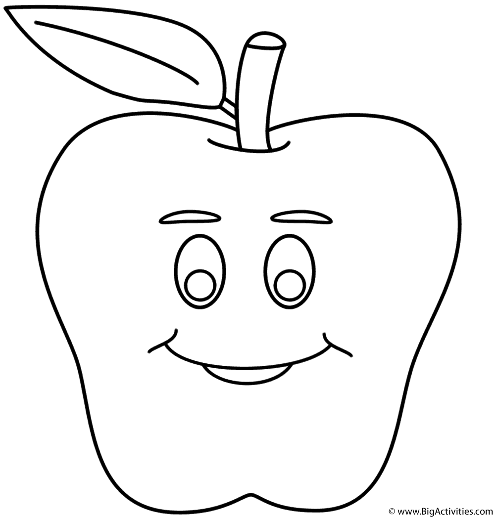 Apple with smiley face