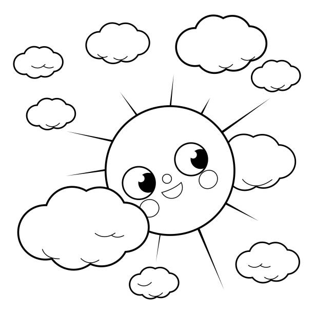 Smiley face coloring page stock illustrations royalty