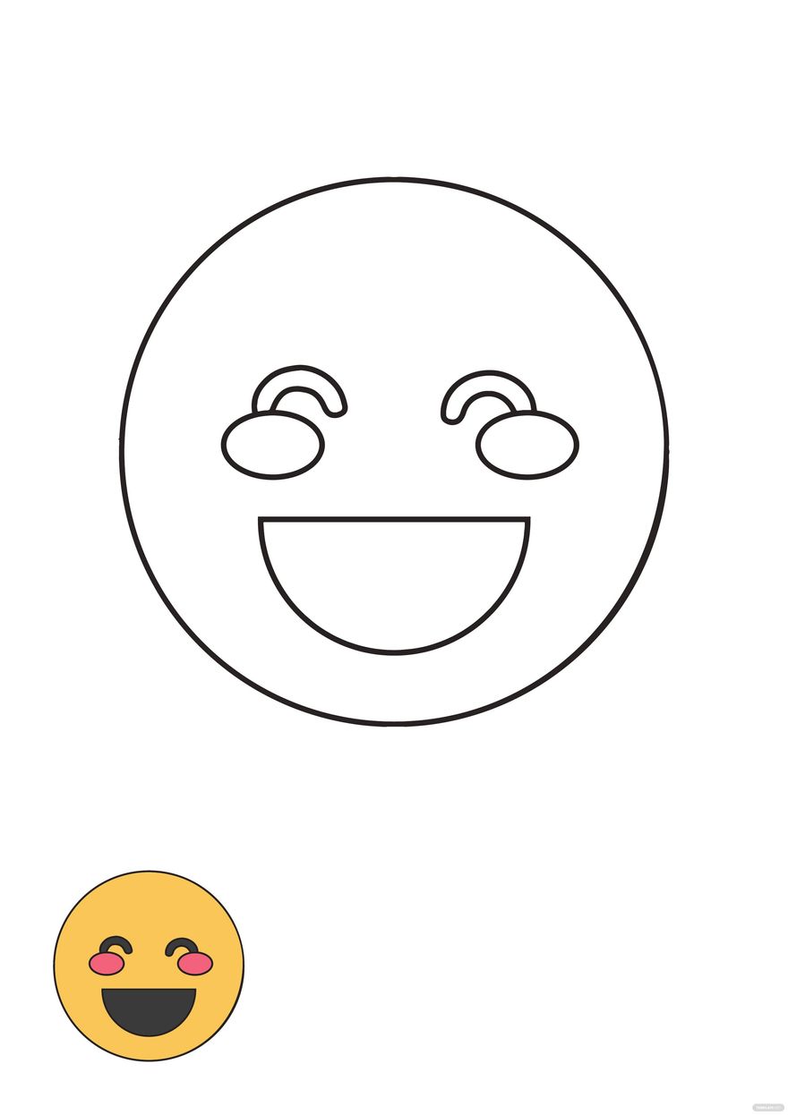 Free happy face coloring page