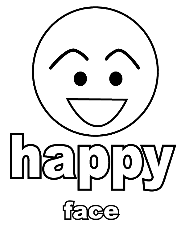 Happy face coloring worksheet