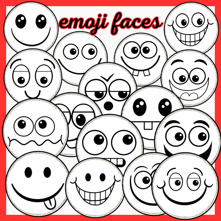 Emoji clipart faces smiley face clipart for personal and mercial use made by teachers