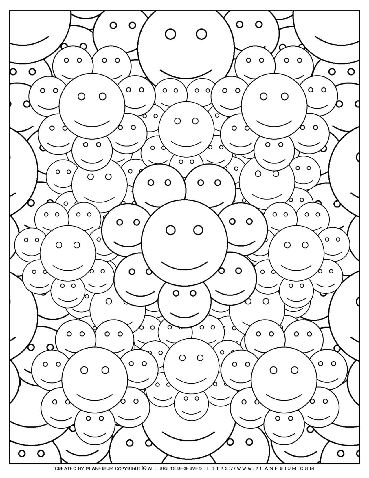 Adult coloring pages with smiley faces