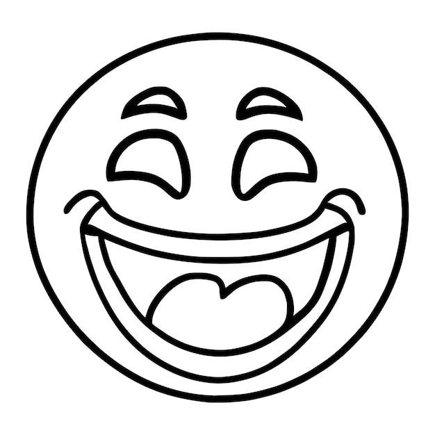 Premium vector laughing emoji coloring pages for kids