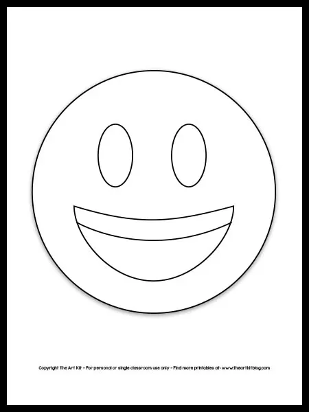 Emoji coloring page â smiley face free printable â the art kit