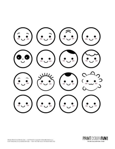 Happy face coloring pages cute color smiley clipart at