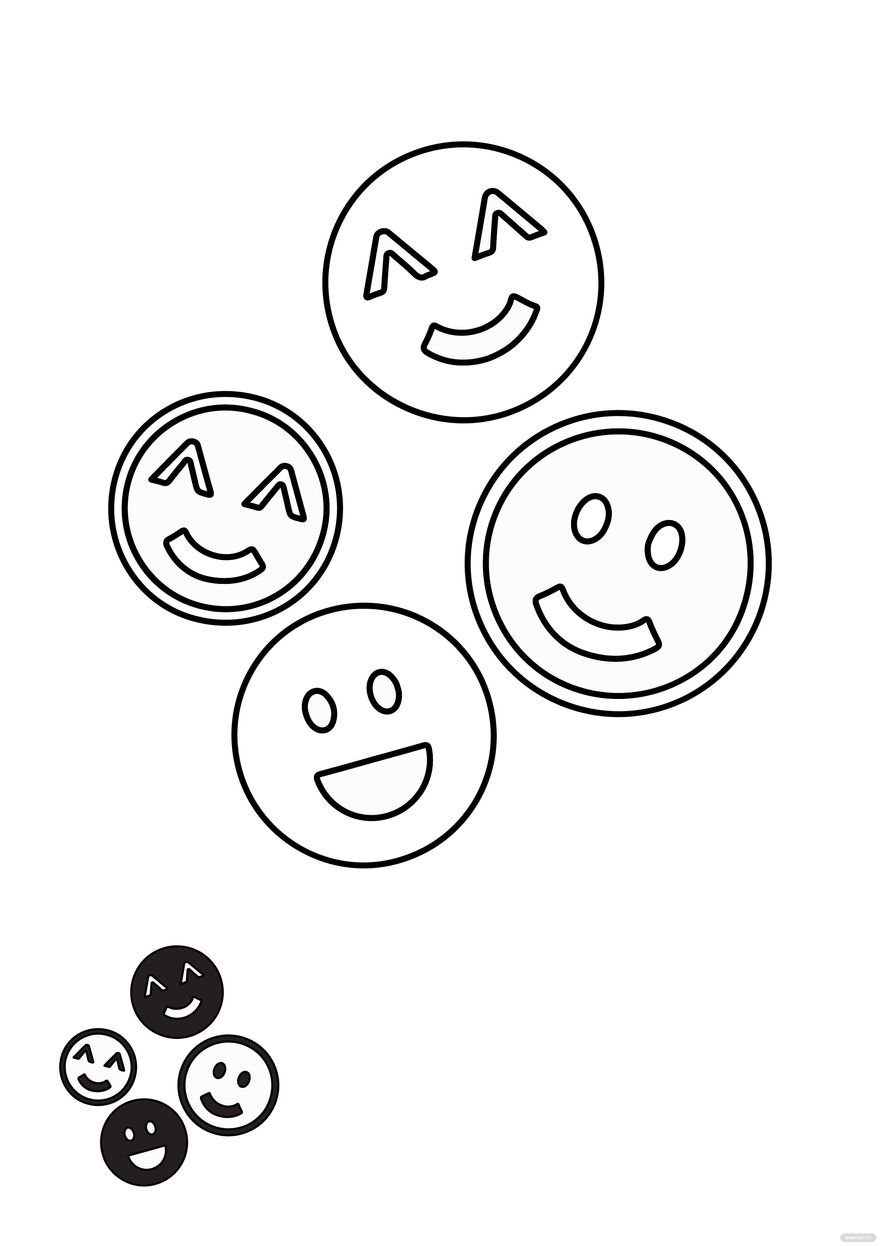 Free black and white smiley face coloring page