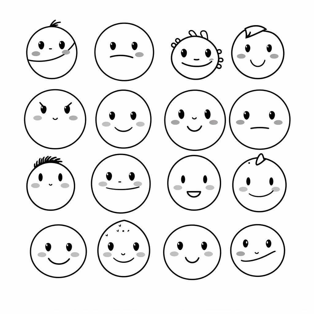 Coloring pages smiley faces