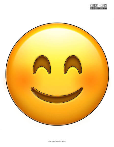 Smiley face emoji coloring sheet