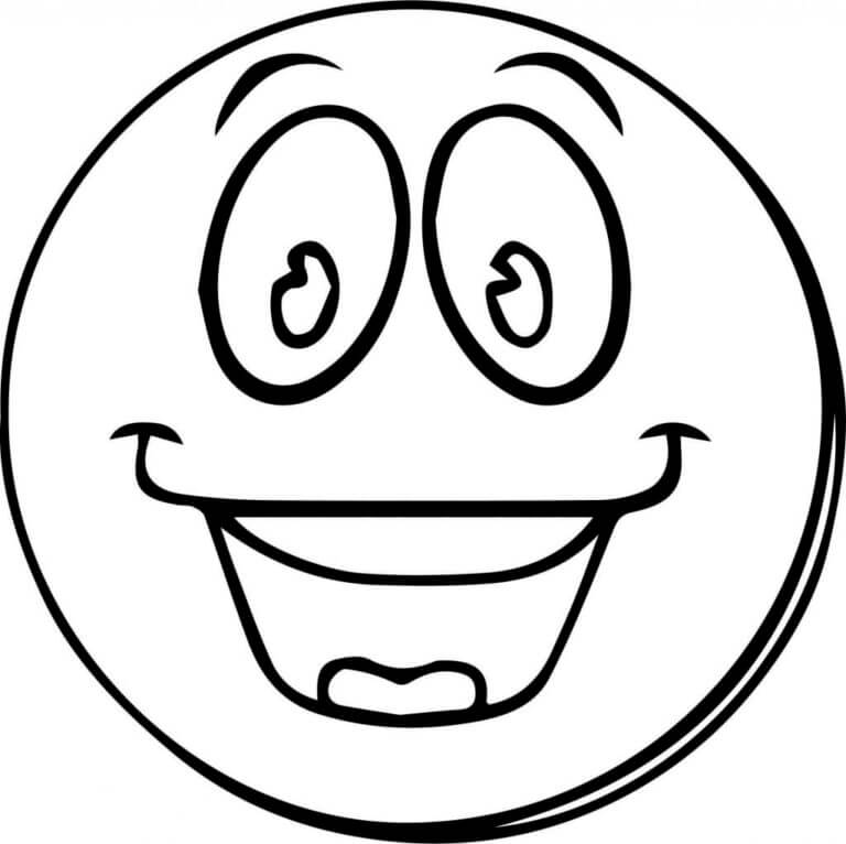 Smiley face free drawing coloring page