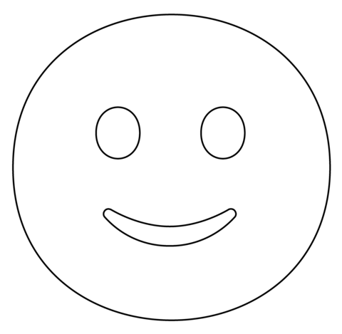 Slightly smiling face emoji coloring page free printable coloring pages