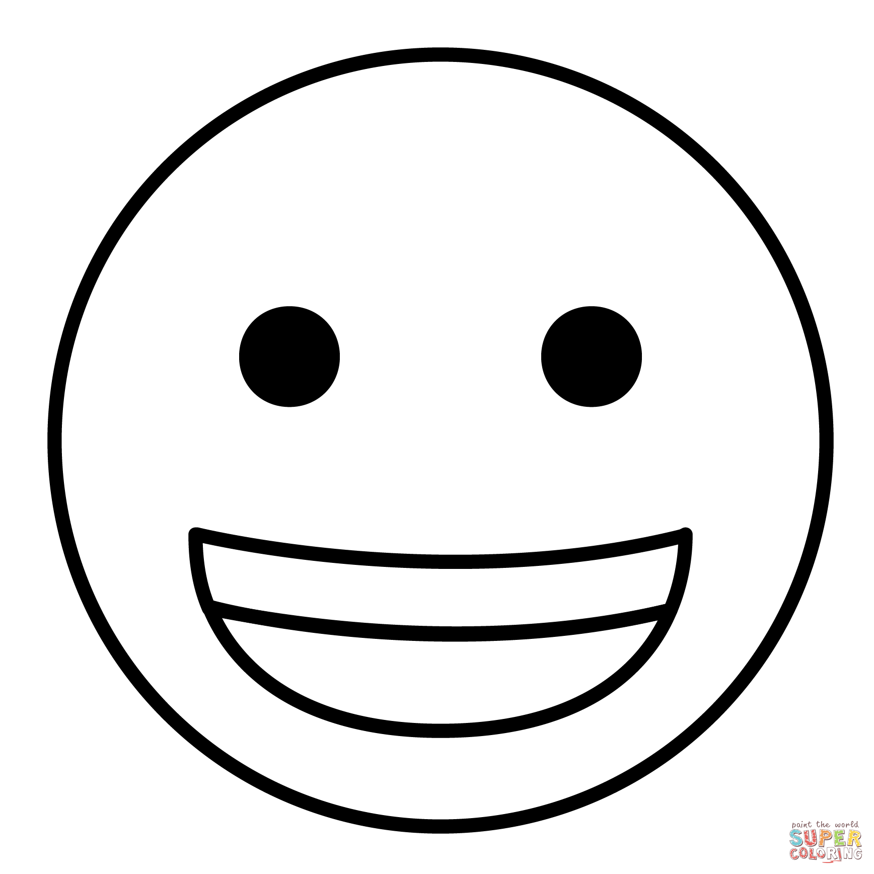 Grinning face emoji coloring page free printable coloring pages