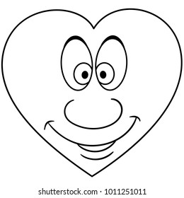 Coloring page coloring book cartoon heart stock vector royalty free