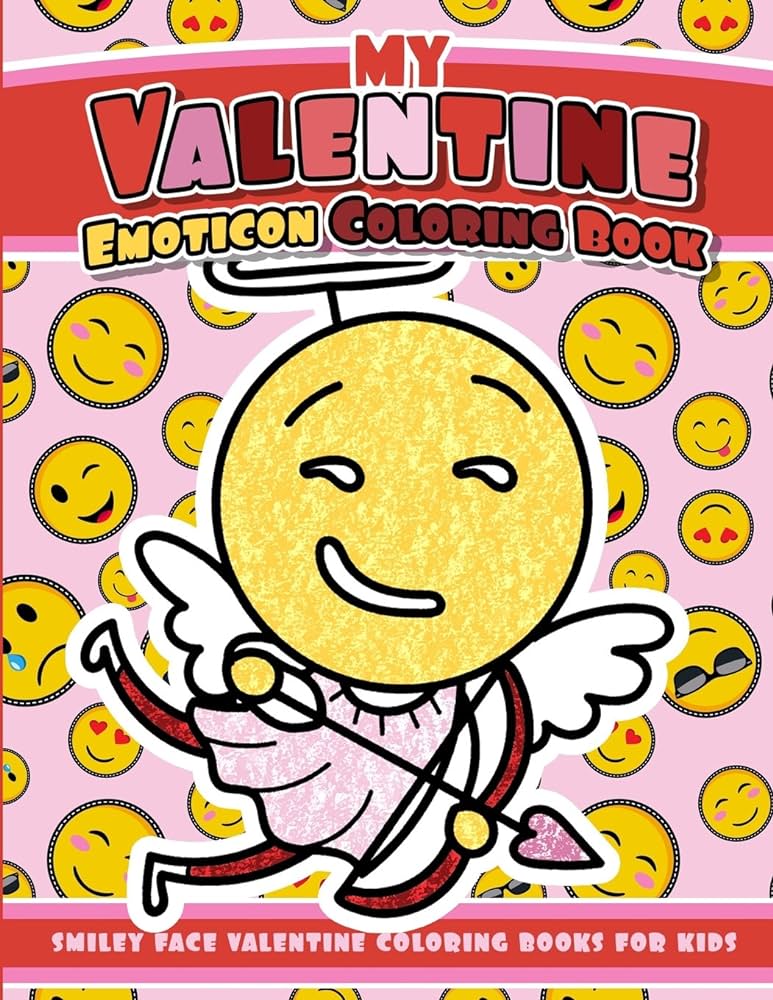 My valentine emoticon coloring book smiley face valentine coloring books for kids books emoticon coloring kitap