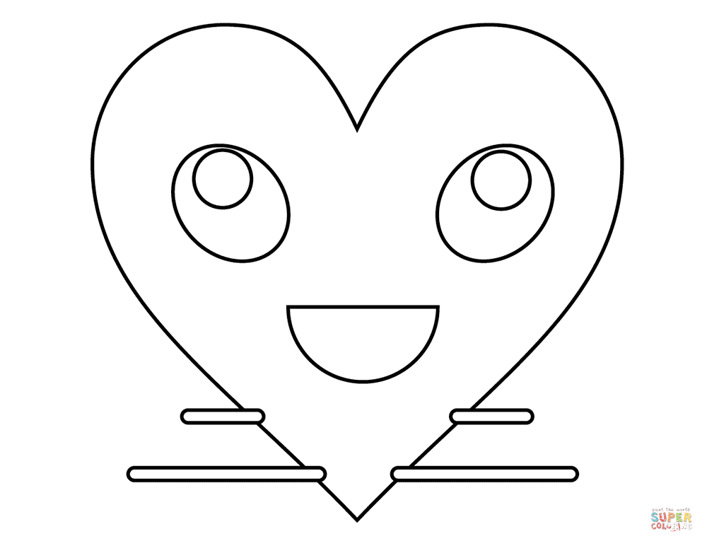 Valentines day smiley heart coloring page free printable coloring pages