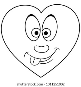 Coloring page coloring book cartoon heart stock vector royalty free