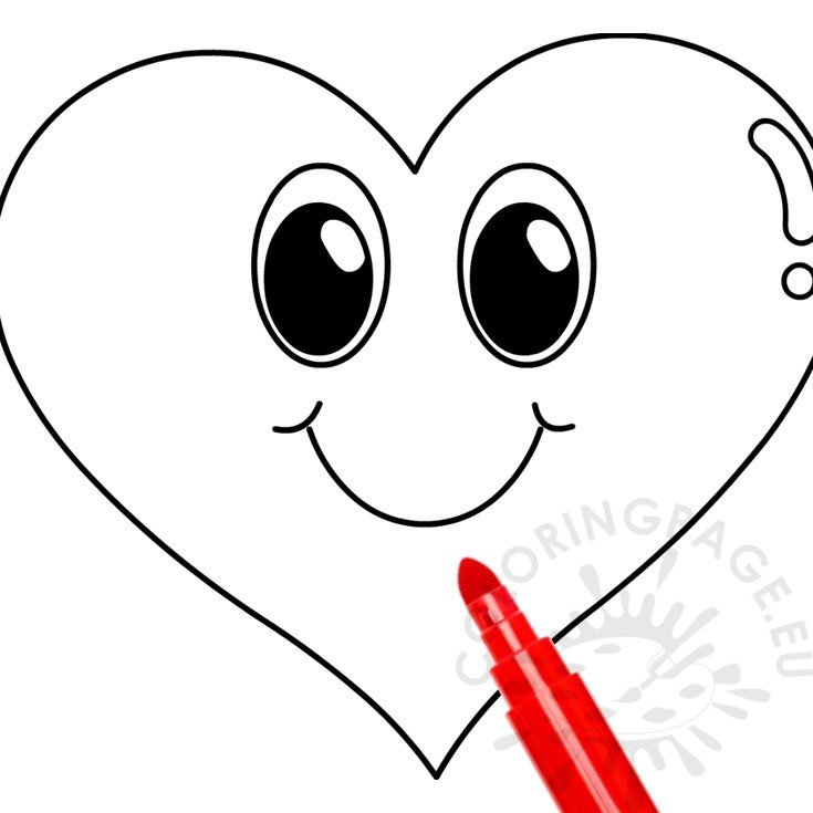 Valentines day heart coloring coloring page