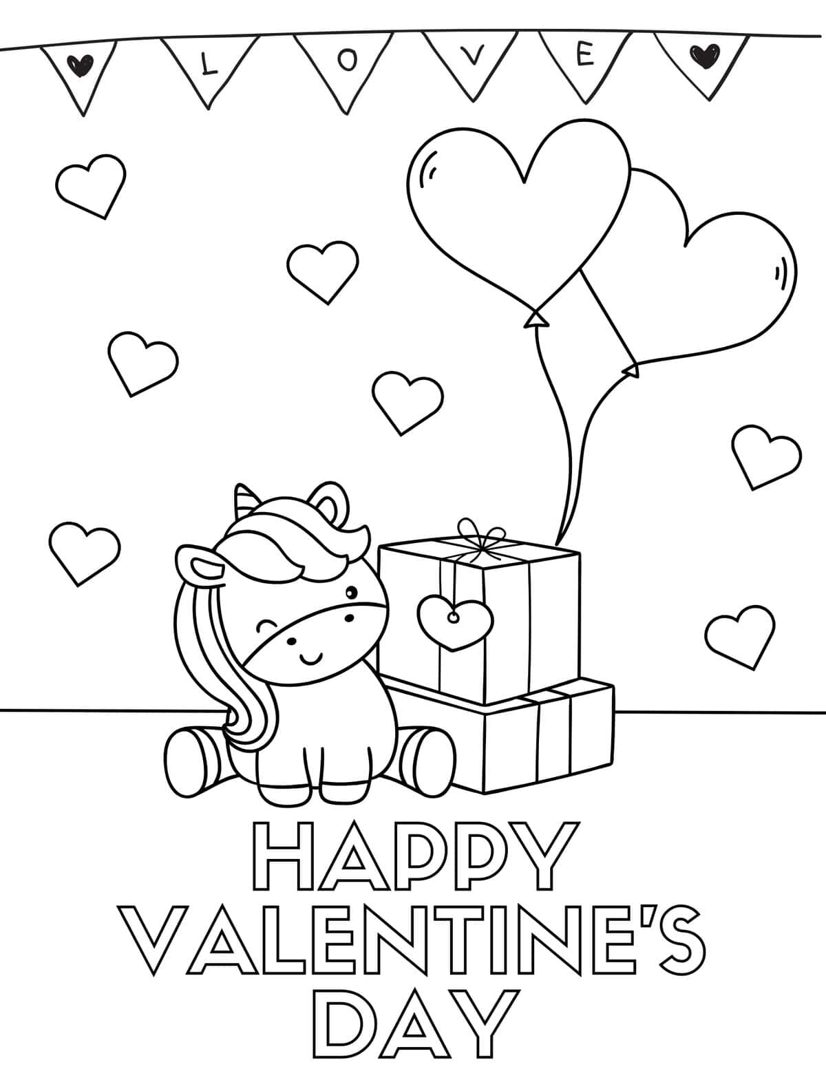 Free valentine coloring pages for kids