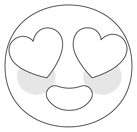 Smiling face with heart eyes emoji coloring page free printable coloring pages