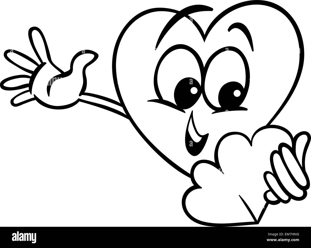 Heart valentine card coloring page hi