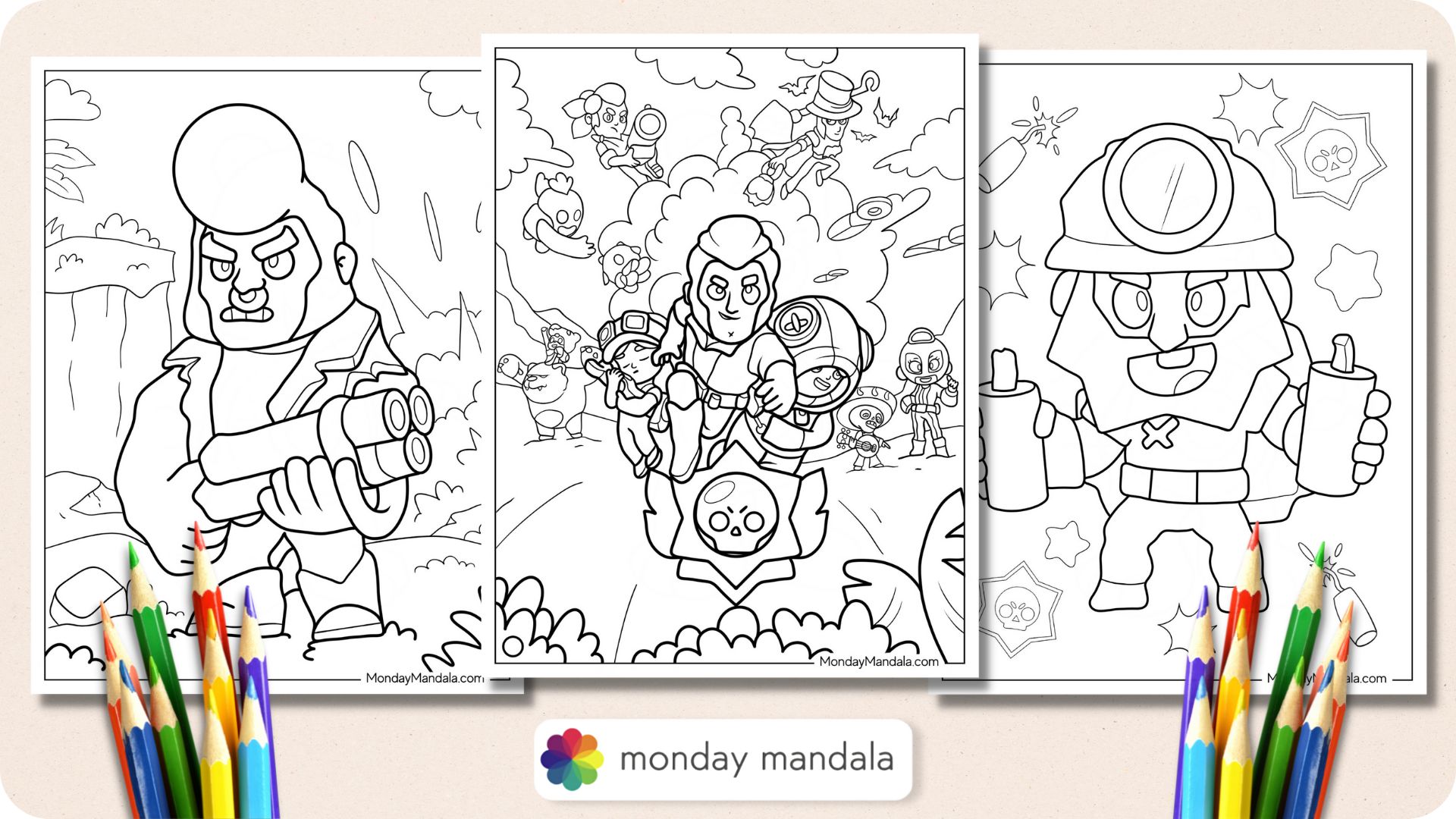 Brawl stars coloring pages free pdf printables