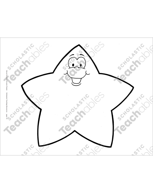 Smiling star bw reproducible pattern printable clip art and images